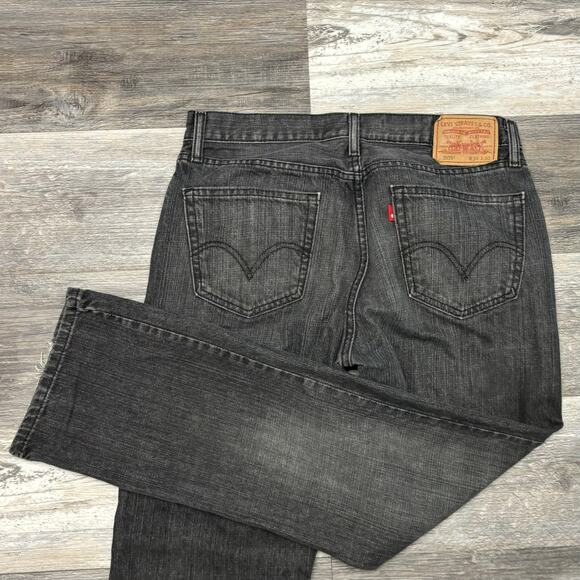 Levis 505‎ Faded Black Mens 34x30 Red Tab Regular Straight Leg Jeans Denim Jeans - Picture 1 of 13